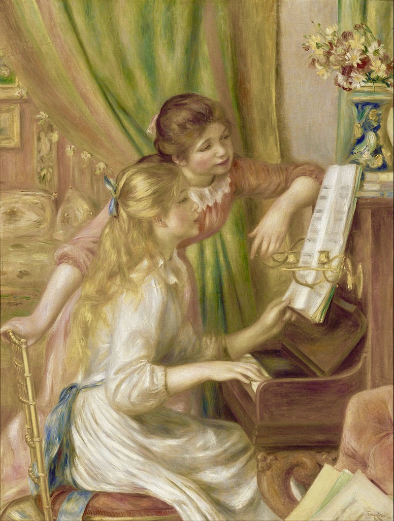039．オーギュスト・ルノワール ≪ピアノに寄る少女たち≫ 1892